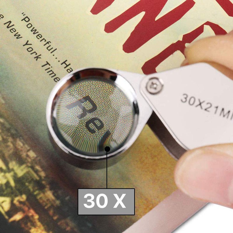 LHX Mini Folding 30x Magnifier, 21mm Jewelers Eye Magnifying Glass, Portable Handheld Tool, Ideal for Inspecting Tiny Objects, Gems, Diamonds, Great Gift for Kids - Image 3